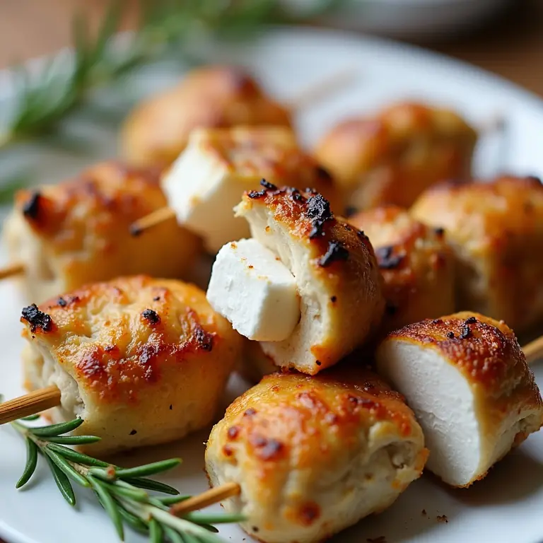 spiedini pollo marshmallow