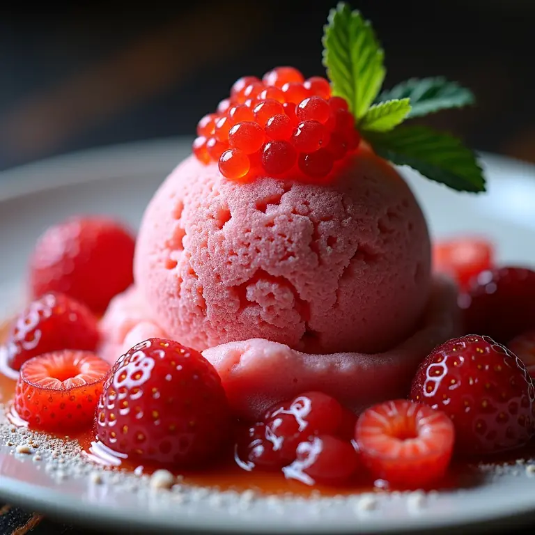 sorbetto caviale fragole